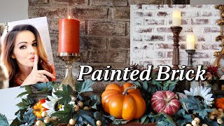 DIY Painted Brick Fireplace Makeover