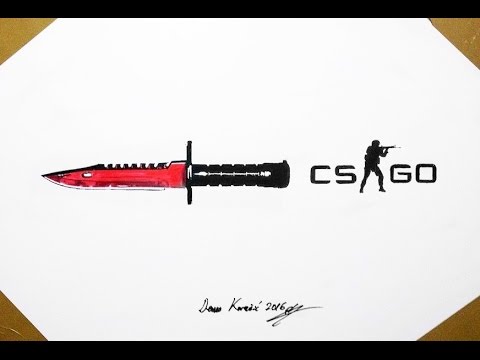 CS GO Knife M9 Bayonet Doppler Ruby - Skin Drawing Pop Art - YouTube