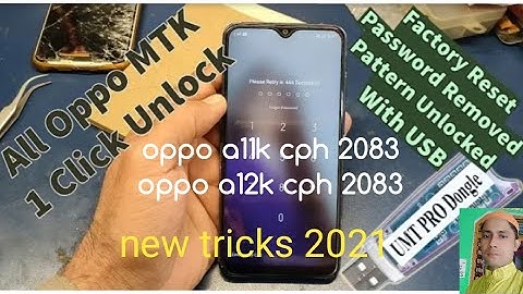 Oppo A11K, A12 CPH2083 Password, Pattern Lock Reset 1Click UMT
