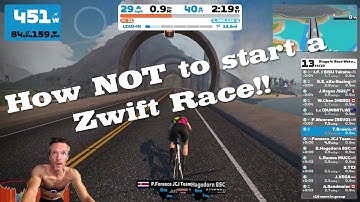 Zwift Race - Stage 4 - Race Watopia - Volcano Circuit CCW - Crazy Start!