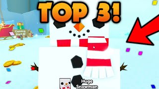 Top 3 YouTubers Hatching HUGE SNOWMAN Pet Simulator X Roblox