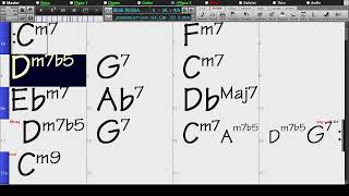 BACKING TRACK - BLUE BOSSA (C minor) 80 BPM SLOW TEMPO FOR BEGINNERS