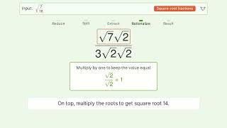 Simplify sqrt - Square Root of a Fraction Tiger Algebra Solver