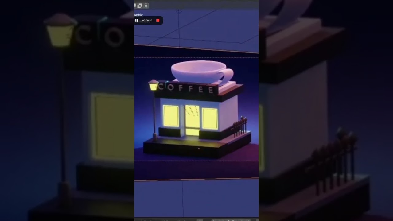 coffe shop 3d blender art #blender#coffe#art