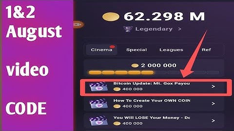 Bitcoin update Mt Gox payout | 2 August tapswap video Code #