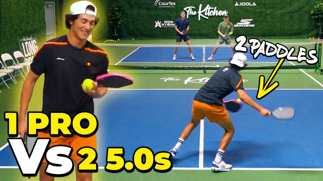 Can 1 Pickleball Pro with 2 Paddles BEAT 2 5.0s?
