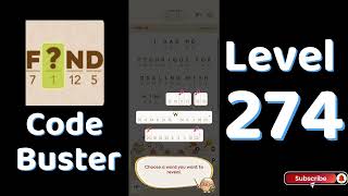 Code Busters Level 274 Walkthrough 🧩 | All Puzzle Solutions| Solutionguruji