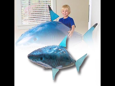 Air Swimmers Inflatable Flying Shark u0026 Fish Balloon Toy With Remote Control