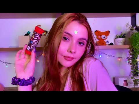 ASMR- NOITE DO PIJAMA (skincare,cabelo e comidinhas)