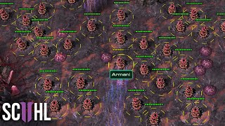 Armani´s MASS SPORE CRAWLER PUSH - Starcraft 2: Armani vs. Nice