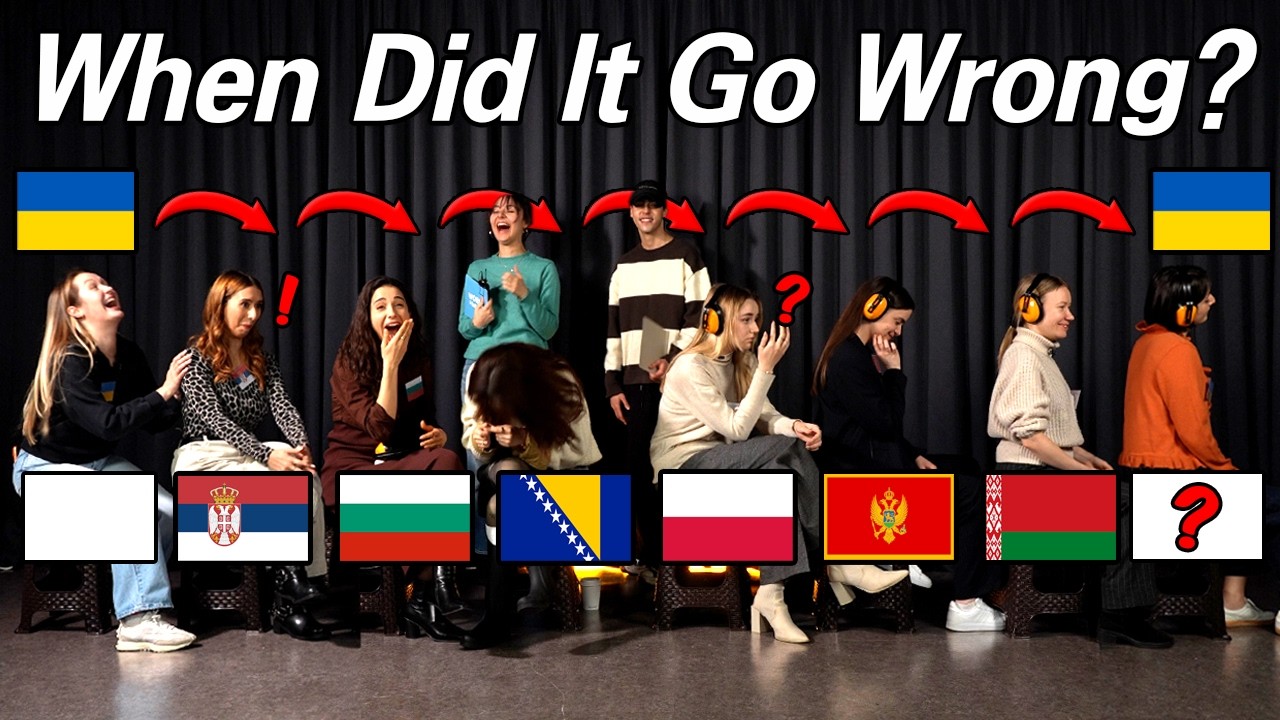 How Ukrainian Sounds To NON- Ukrainian Speakers? l 8 Slavics Play Telephone game in ukrainian!