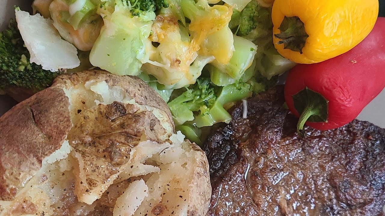Top Sirloin Steak, Baked Potatoe And Broccoli And Cheese Preview YouTube