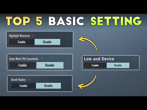 BGMI TOP 5 BASIC SETTINGS TO BE A PRO PLAYER || NEW BASIC SETTINGS IN BGMI/PUBG