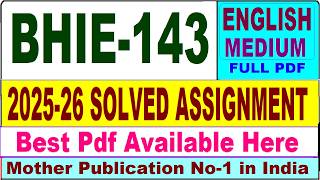 BHIE 143 solved assignment 2025-26 || bhie 143 solved assignment 2026 in English || ignou bhie143
