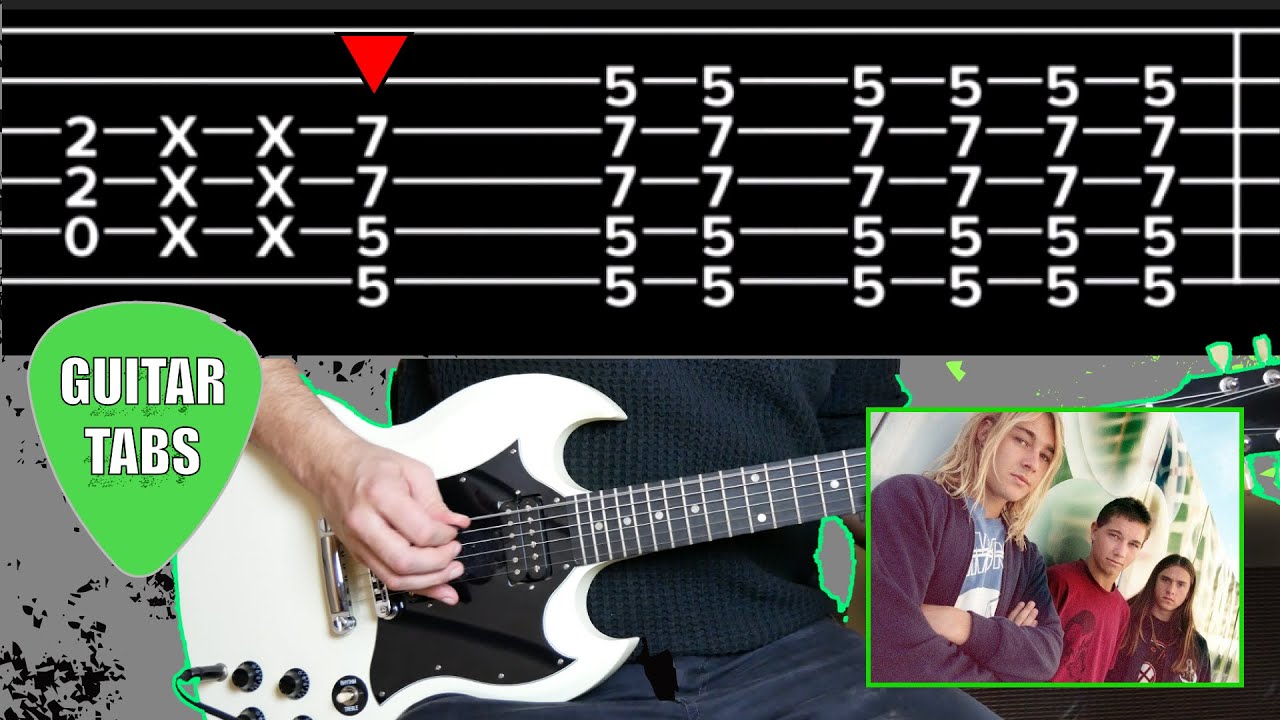 Silverchair - Tomorrow - How to play on Guitar (Tutorial with Tabs on Screen)