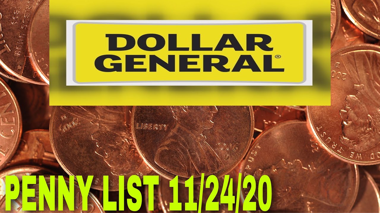 DOLLAR GENERAL PENNY LIST 11/24 YouTube