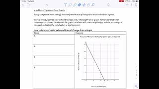 Interpreting Graphs  of linear equations with a context