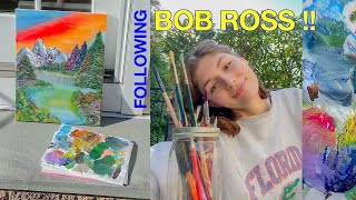 following a bob ross painting tutorial 🎨 ...kinda !