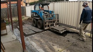 Concrete Removal - Old driveway and shed base removal | Wet and soft underneath the concrete