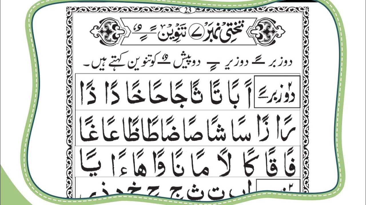 Learn noorani qaidah part -7( tanveen) Zikra Quran academy l Online Quran class ll 