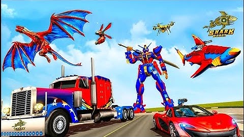 Police Shark Robot Car Game: Android Gameplay