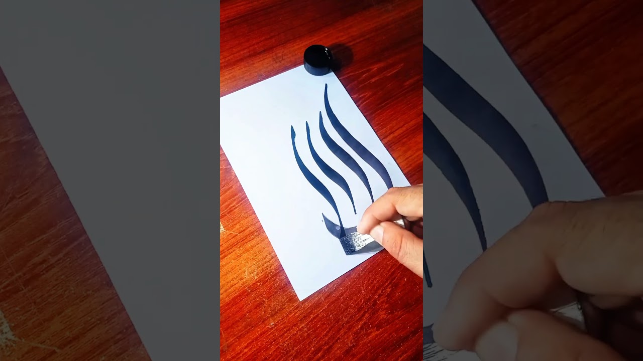 Making Allah Name Art From a Popsicle Stick | Arabic Calligraphy #Shorts