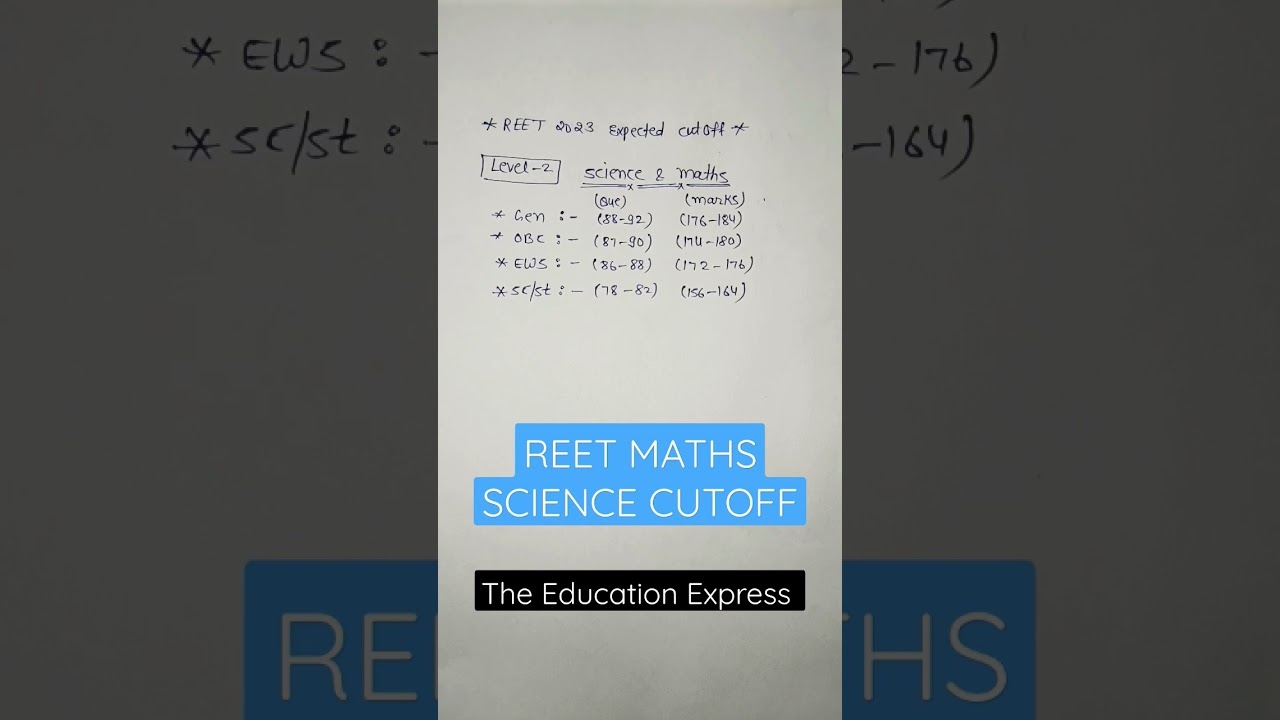 #reetcutoff2023level2sciencemaths