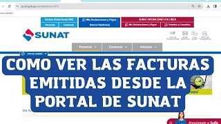 Como Ver Las Facturas Emitidas Desde La Portal De Sunat