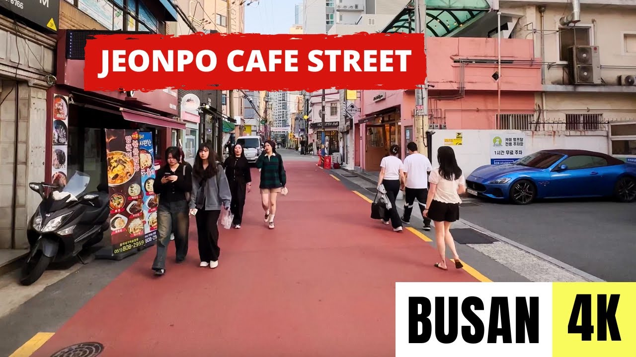 BUSAN, SOUTH KOREA 🇰🇷 [4K] Jeonpo Cafe Street — Walking Tour