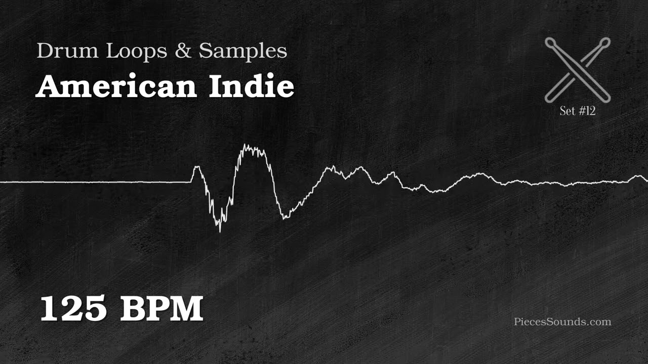 American Indie Drum Loops - 125 BPM. Royalty-Free Samples Set 12 