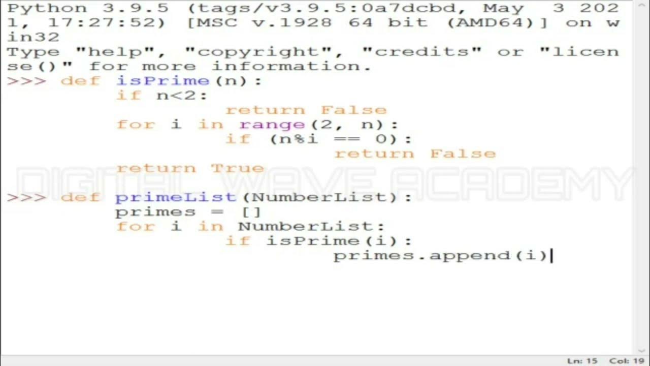 How To Create A List of Prime Numbers with Python - YouTube
