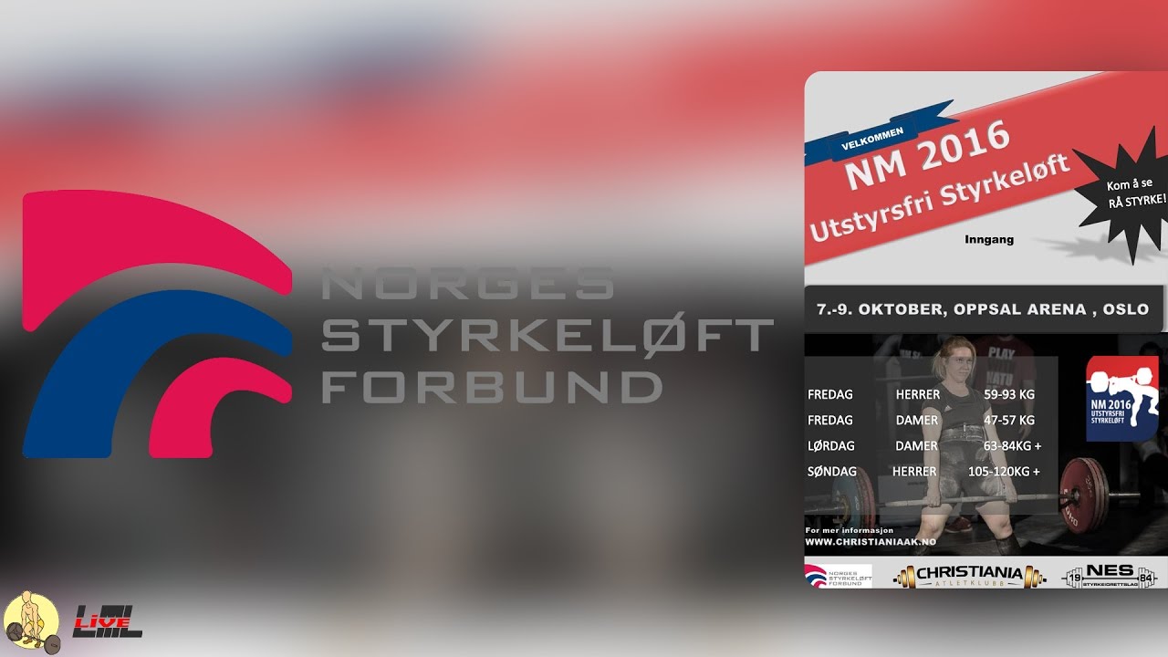 Norgesmesterskap i utstyrsfri styrkeløft 2016 Herrer 93Kg (uten lyd)