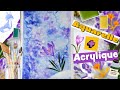 Aquarelle et acrylique  fleur de crocus  et one stroke