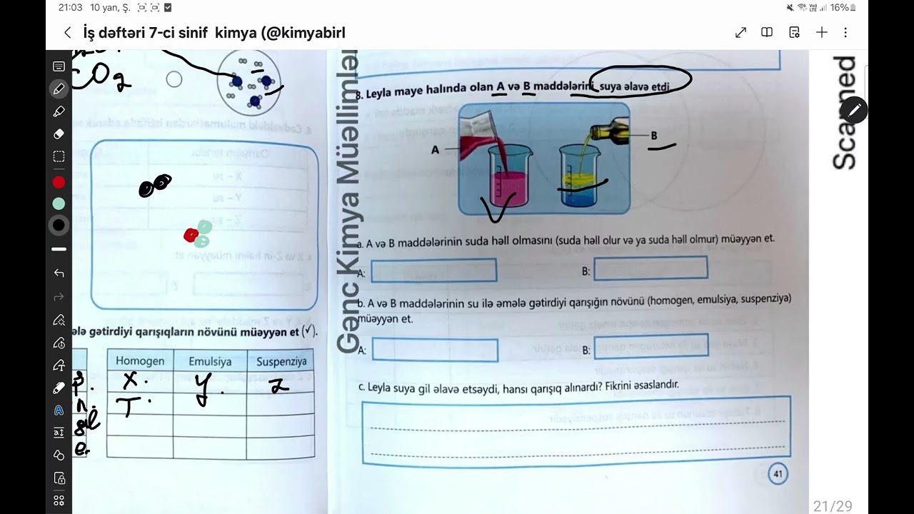 7ci sinif iş dəftəri qarişiqlar 1ci hissə