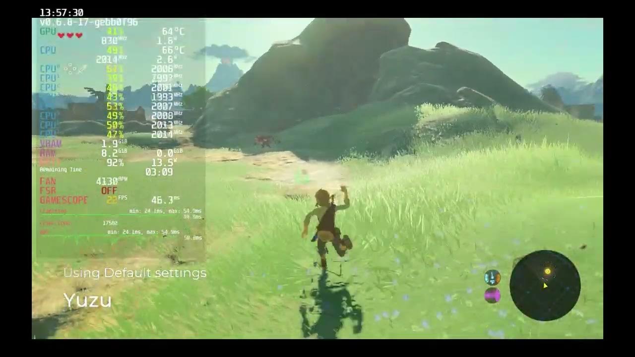 Zelda Breath of the Wild on Steam Deck Yuzu vs Ryujinx Default