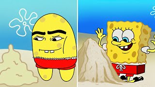 Spongebob vs Gegagedigedagedago: Sand Castle War cartoon Animation