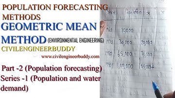 Population Forecasting method- Geometric mean method- Part 2 - Series 1 - Environmental engineering