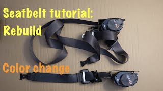 Deployed seatbelt pretensioner rebuild and color change tutorial