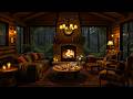 Cozy Hidden Cabin In The Rainy Forest Smooth Jazz Instrumental With Rain Fireplace Sounds 