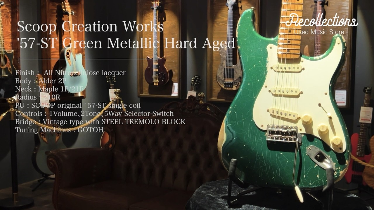 店頭にて、Scoop Creation Works '57-ST Green Metallic Hard Aged