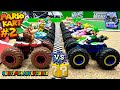 Toy diecast monster truck racing tournament  round 2  mariokart custom made monster truck battle