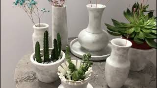 White marble home decoration accessories