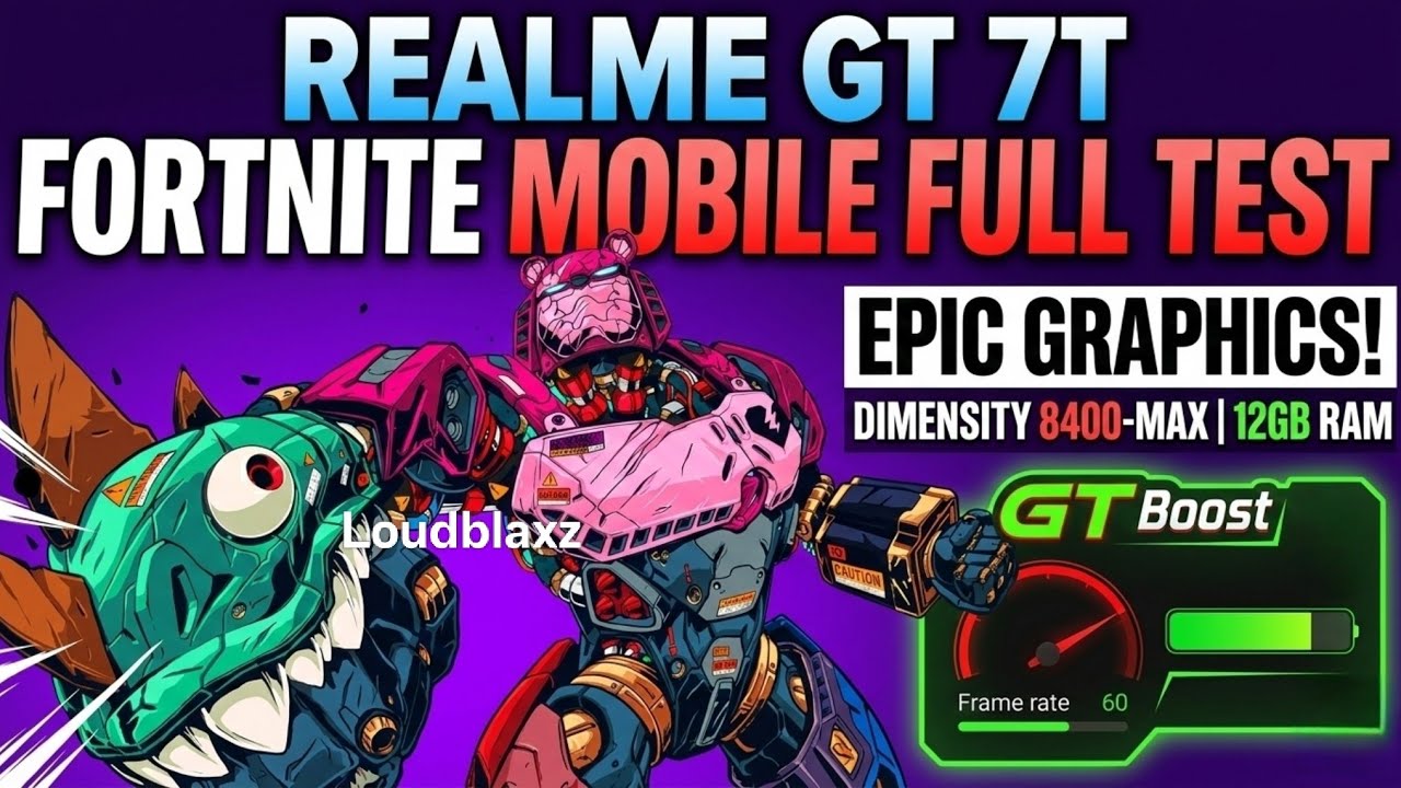 Realme GT 7T Fortnite Mobile Full Gaming Test | Epic Graphics | Dimensity 8400-Max | 12GB RAM