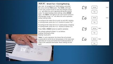 How to set up smart fan settings AZVS, AZHS and AZES model Zoneline PTAC.