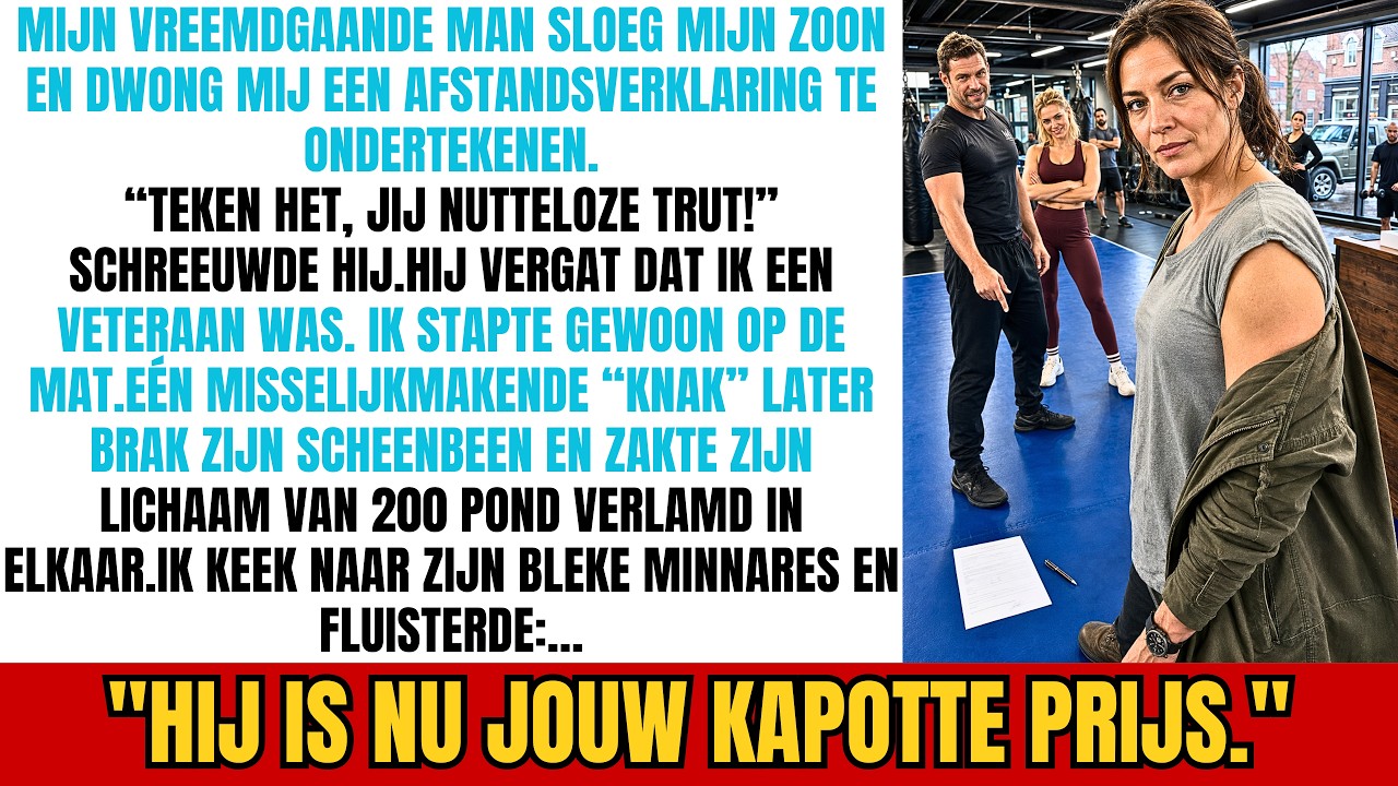 De papieren aansprakelijkheidsverklaring gleed over de vloer en stopte precies bij mijn schoen. „Teken, waardeloze trut", brulde Jeroen, de man die ik drie jaar geleden mijn echtgenoot noemde....