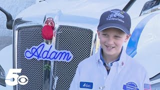 Walmart truckers create parade for 11-year-old