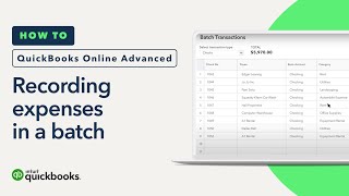 how to record expenses in a batch | quickbooks online advanced