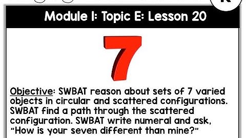 Engage NY: Kindergarten: Module 1: Lesson 20