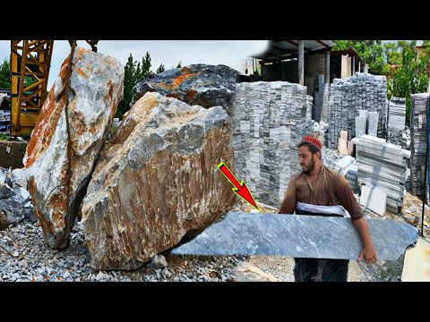 Incredible Workers ,How To Make Tiles From Large Cloudy Stone || Amazing