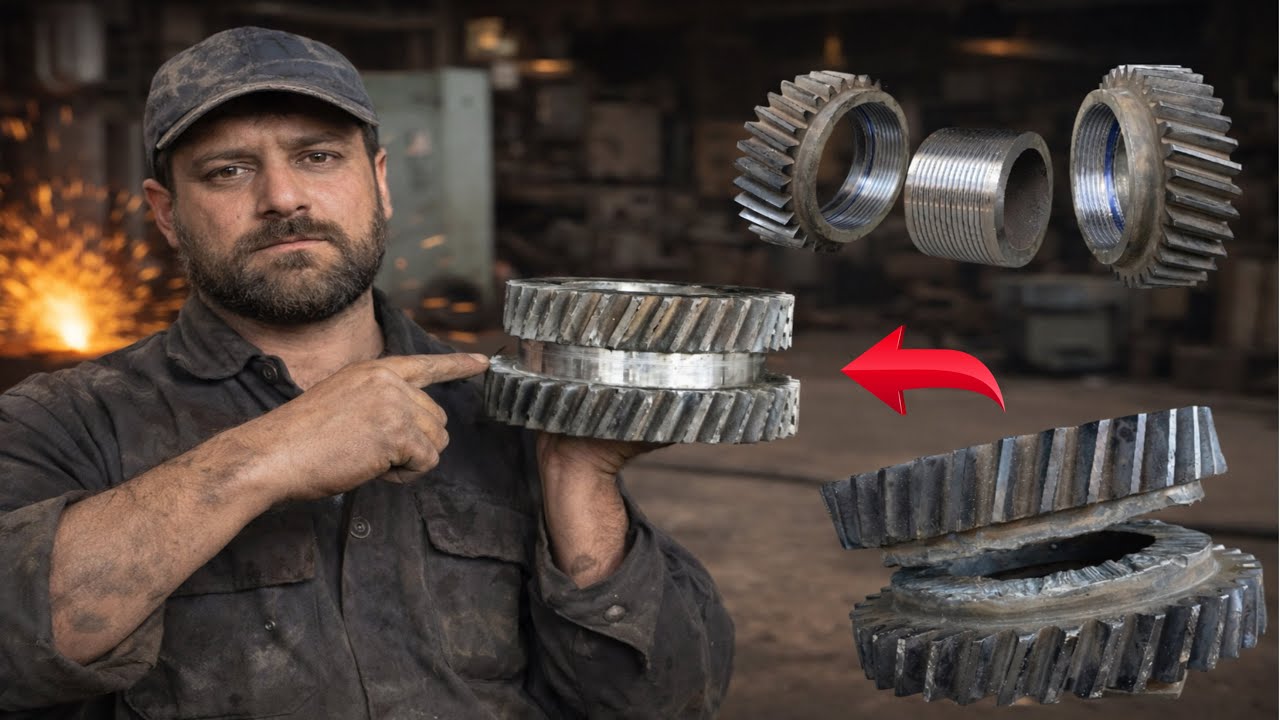 This Broken Helical Gear Was Scrap… Watch the Incredible Restoration Process!
